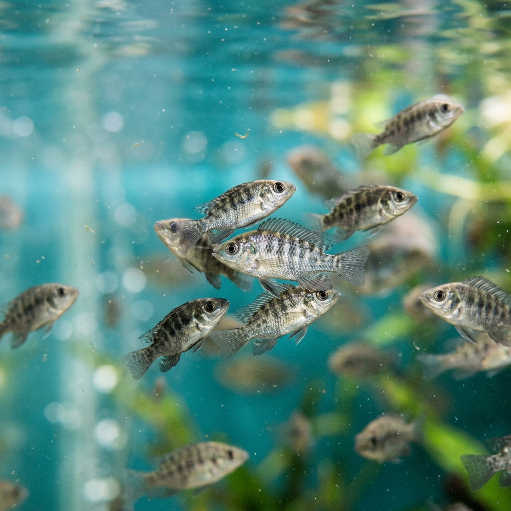 Alevinos de tilápia saudáveis